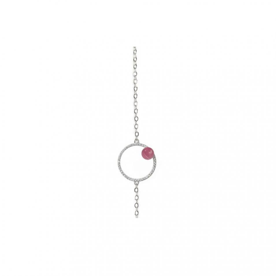 【FALAIYA x LA BELLE VIE】Bracelet round cercle with pink stone_SH3007ocp