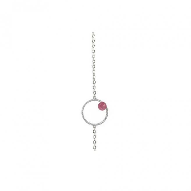 【FALAIYA x LA BELLE VIE】Bracelet round cercle with pink stone_SH3007ocp
