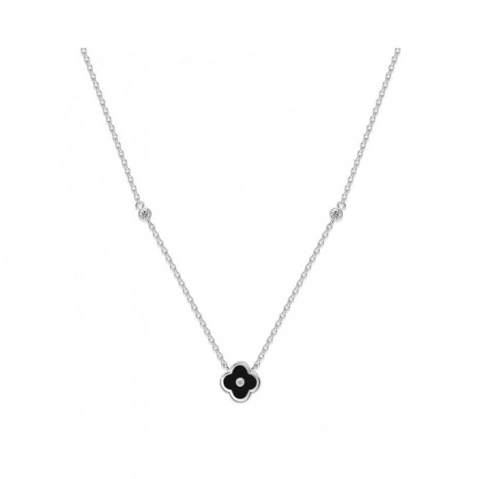 【FALAIYA x LA BELLE VIE】Rings 3 in 1 luckyheart with black ceramic and white necklace_XF2103cen