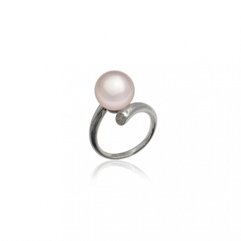 【FALAIYA x LA BELLE VIE】Synthetic round pearl with an oxyde zirconium setted ring_SJ0006