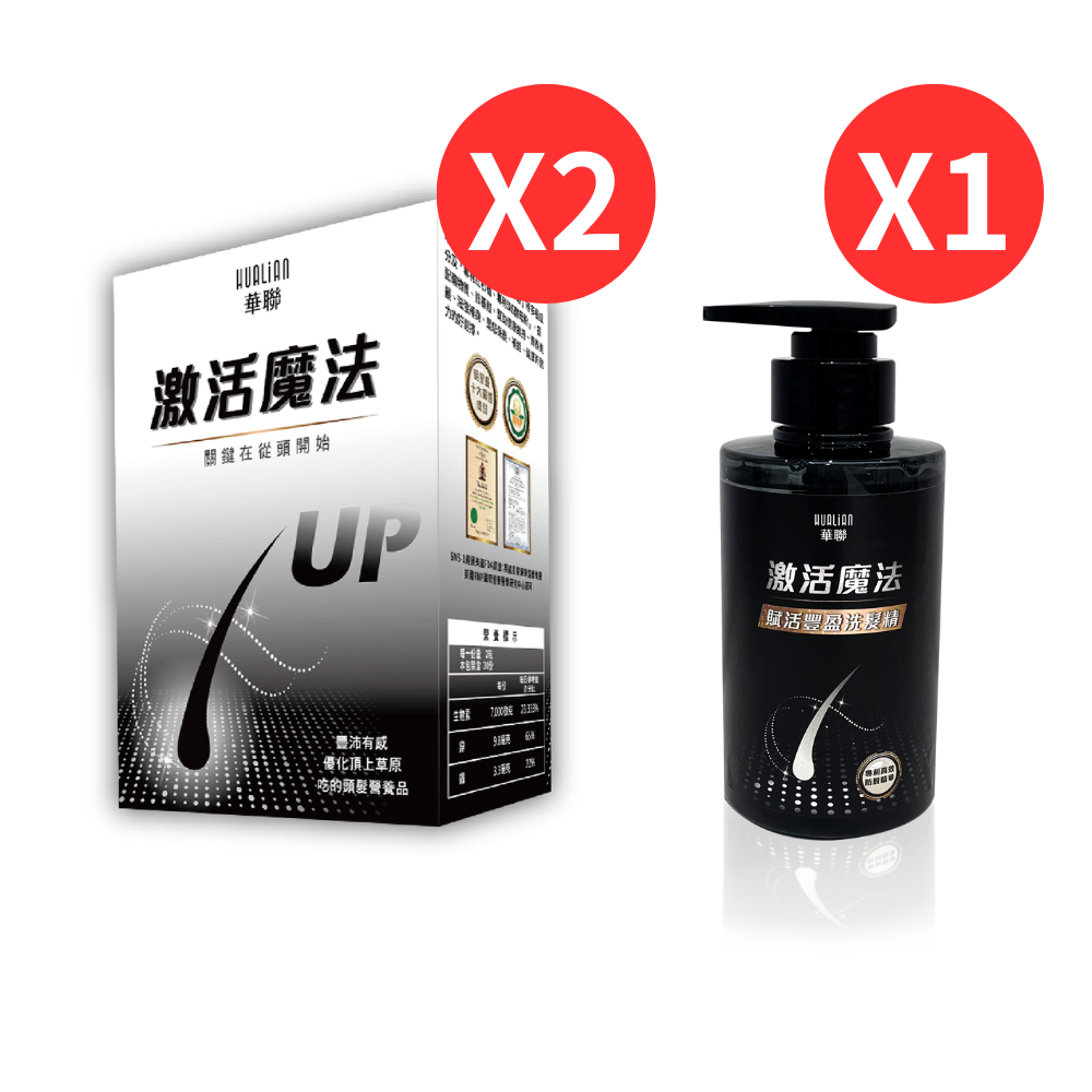 【Hualian】Revitalizing Volumizing Anti-Hair Loss Shampoo(1 Bottle) + Revive Magic Capsules (2 Boxes)