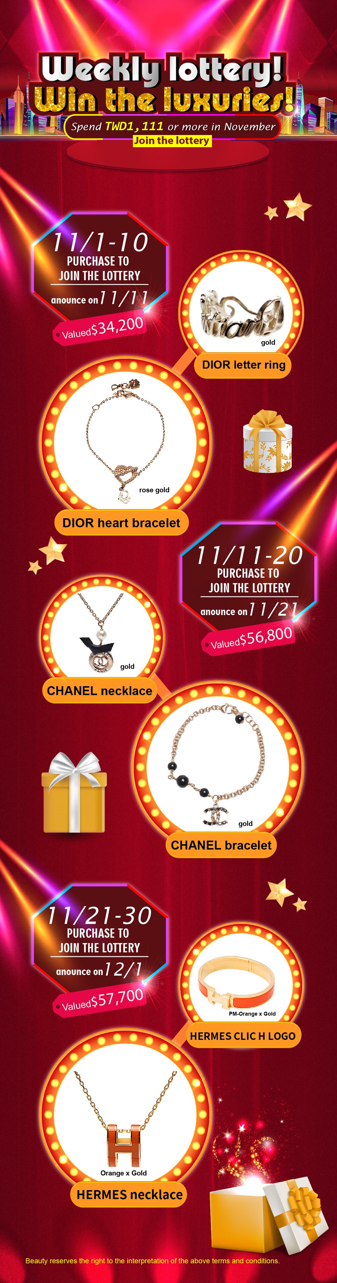 Weekly lottery! Win the luxuries!-edm-01.jpg